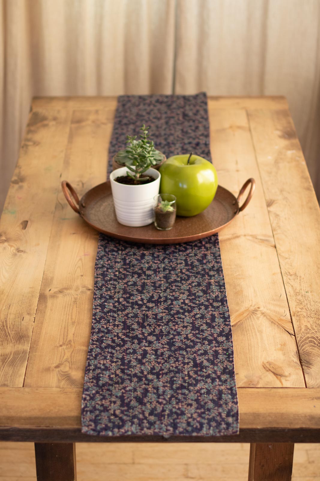 Kantha Table Runner Silk Blend H5