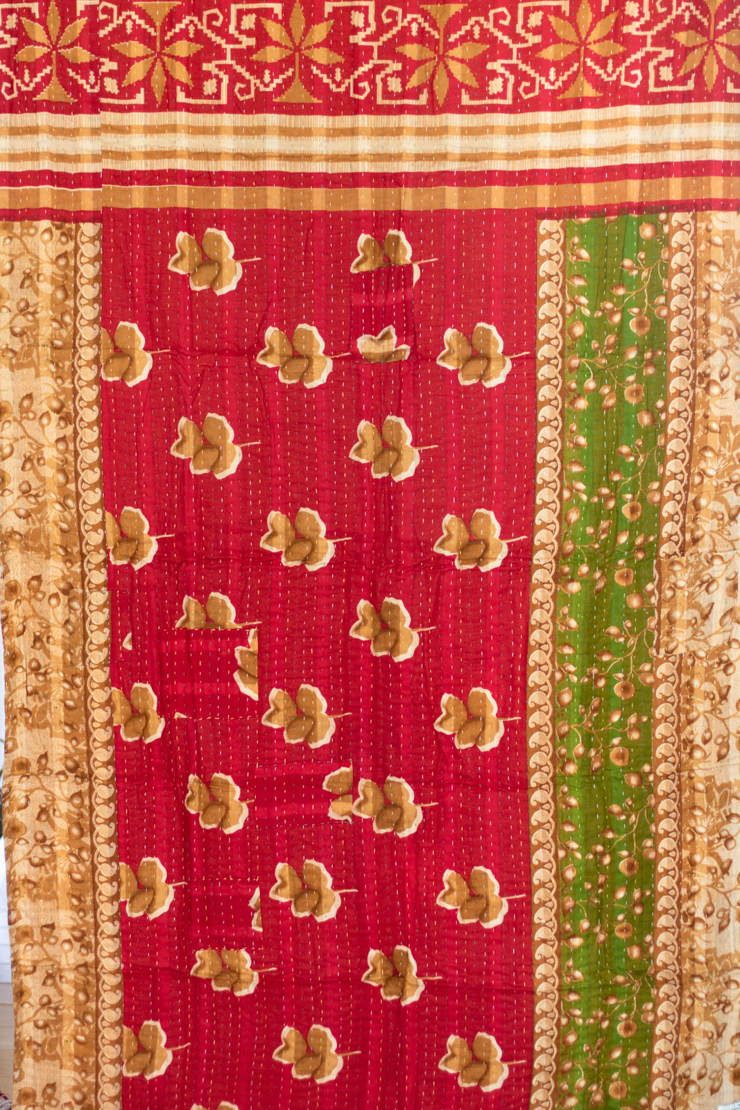 Gingerbread Kantha Christmas Throw