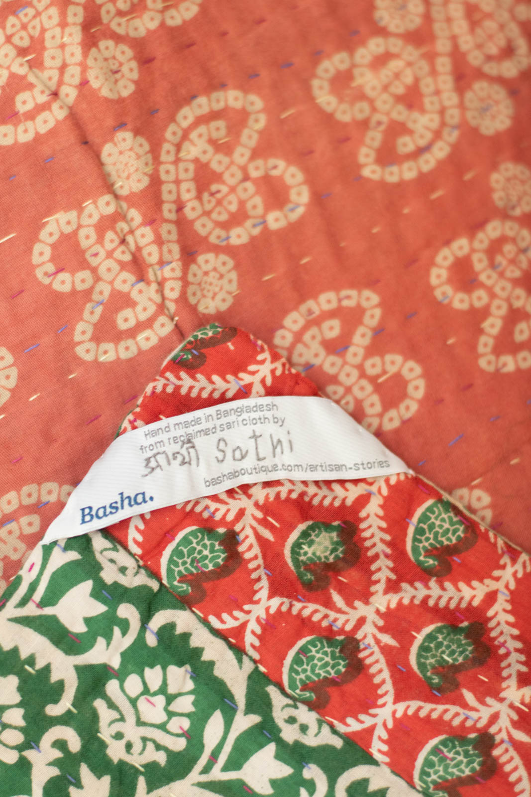 Glad Tidings Kantha Christmas Throw