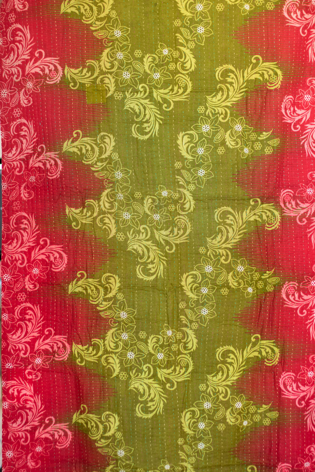 Candy Cane Kantha Christmas Throw