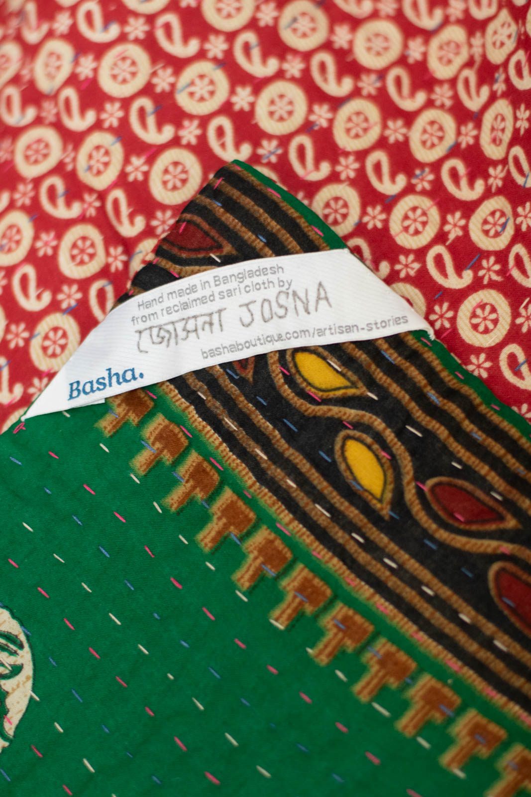 Joy Kantha Christmas Throw