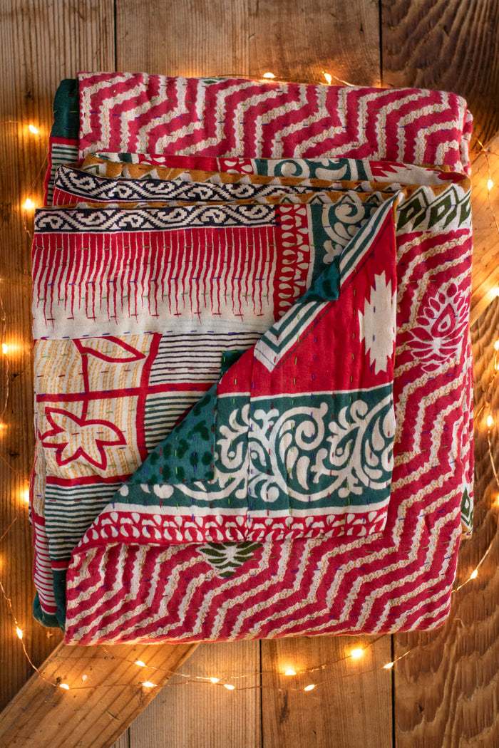 Kantha Holiday Throw