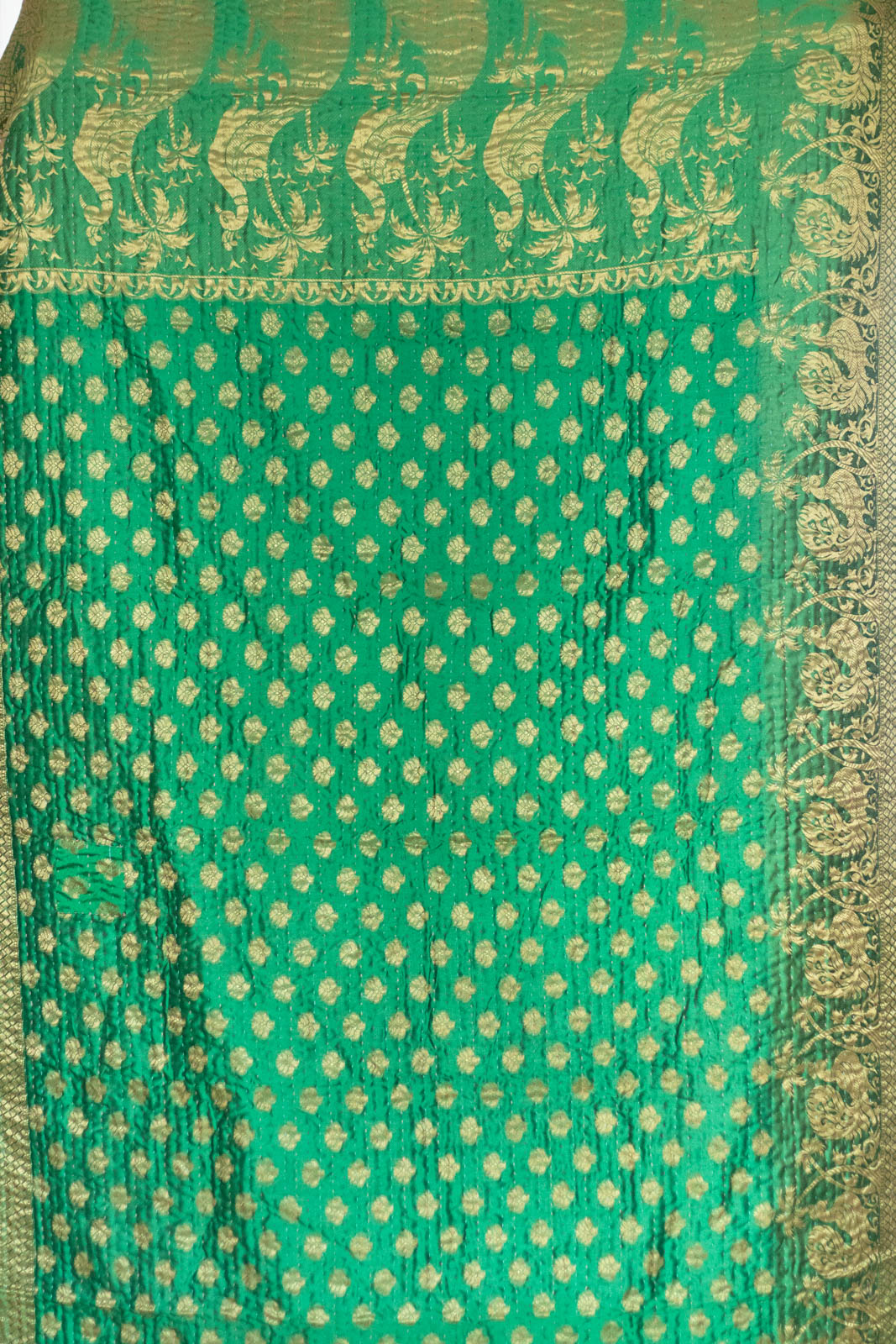 Mistletoe Silk Holiday Kantha Throw