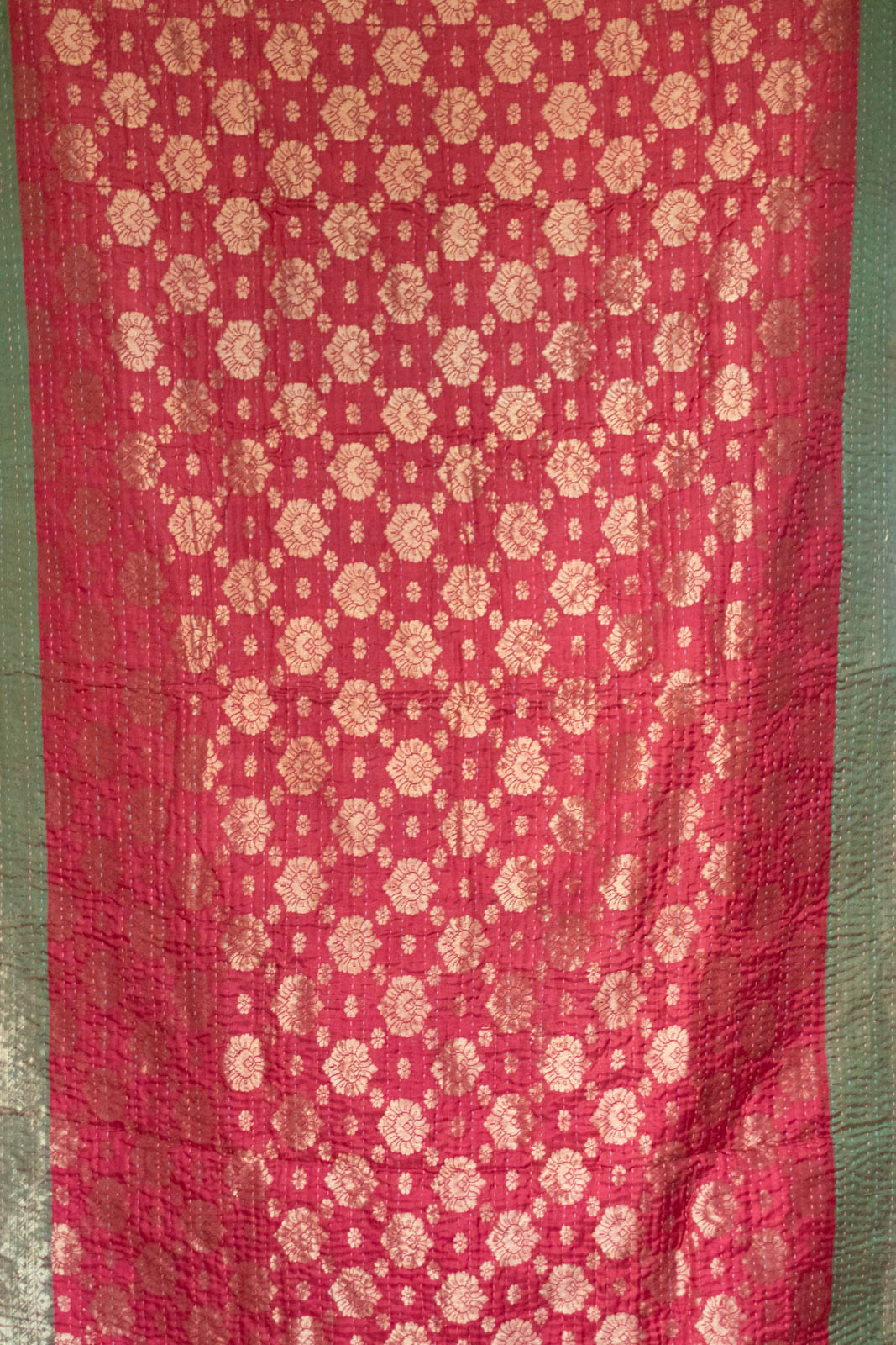 Mistletoe Silk Holiday Kantha Throw