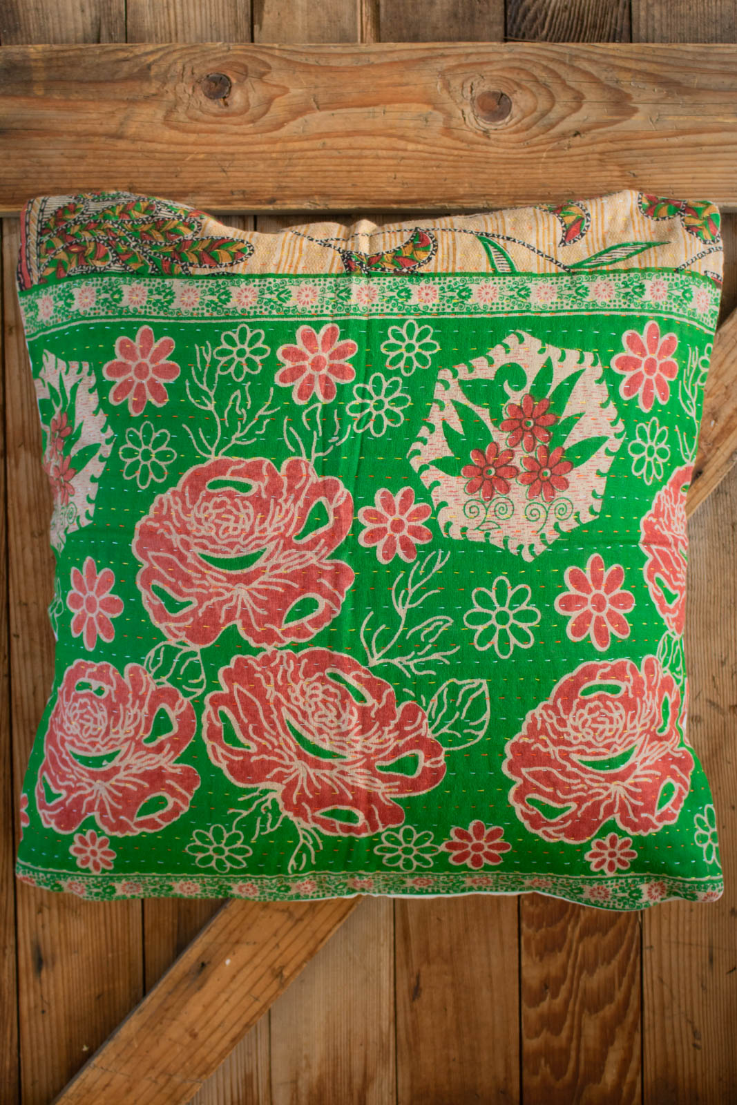 Kantha Christmas Pillow Cover No. 6