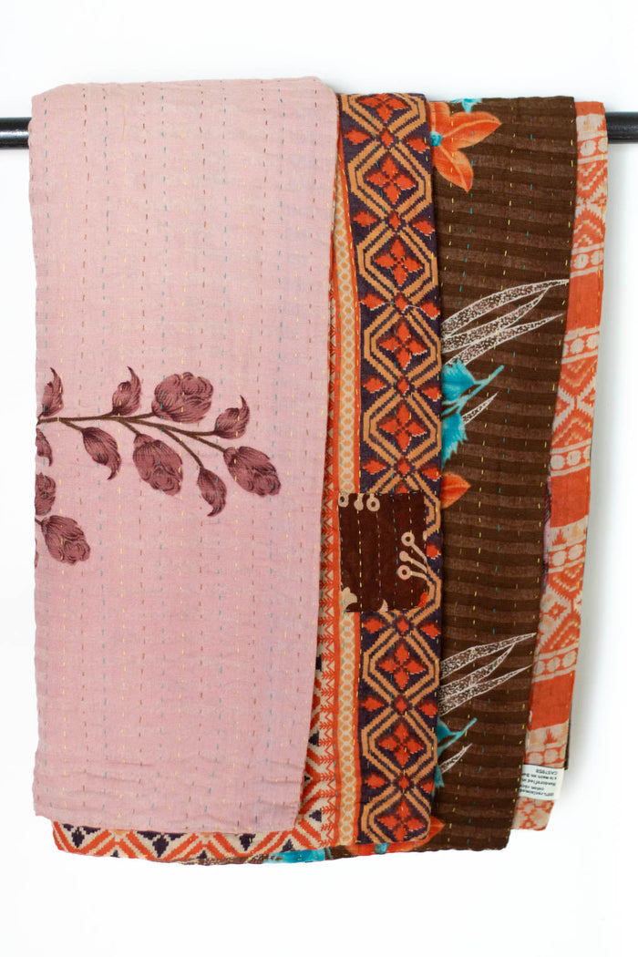 Kantha Throw Bed Quilt