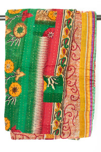 Kantha Throw Bed Quilt