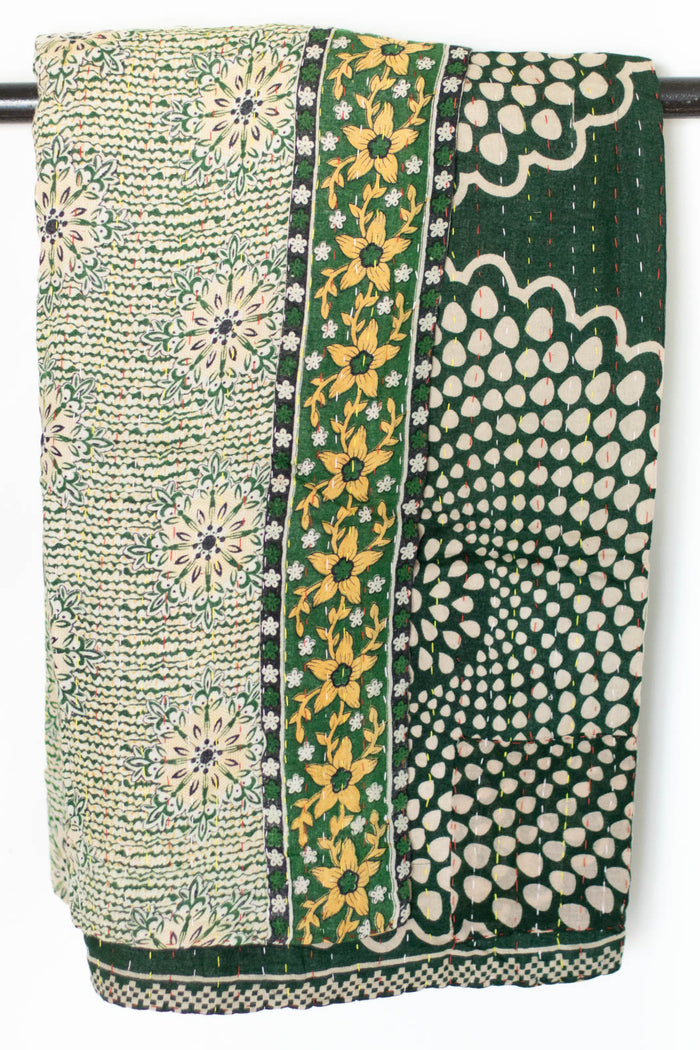 Kantha Throw Bed Quilt