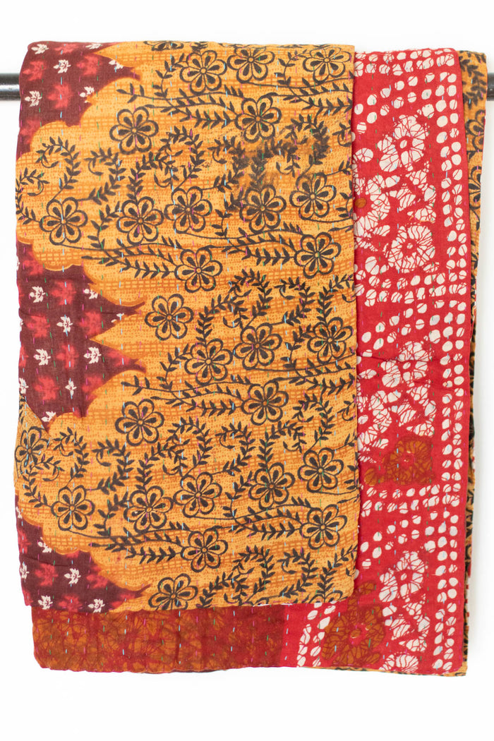 Kantha Throw Bed Quilt