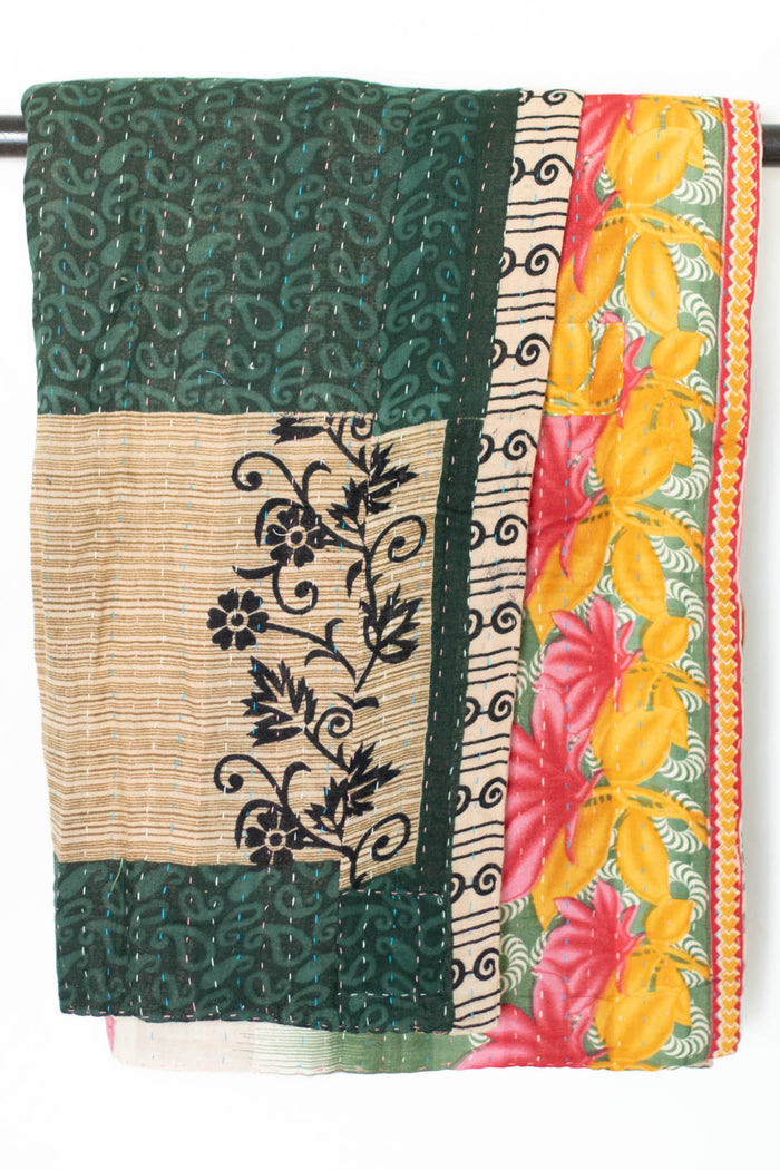 Kantha Throw Bed Quilt