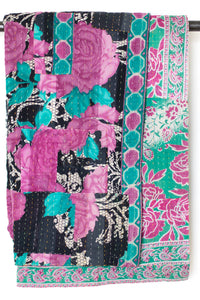 Kantha Throw Bed Quilt