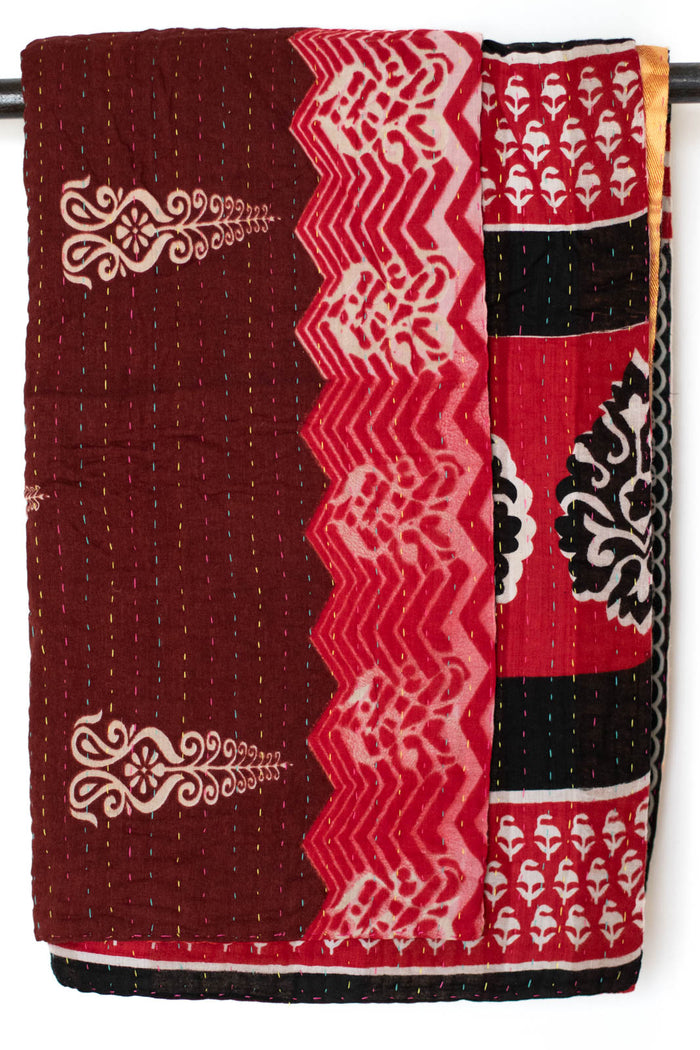 Kantha Throw Bed Quilt