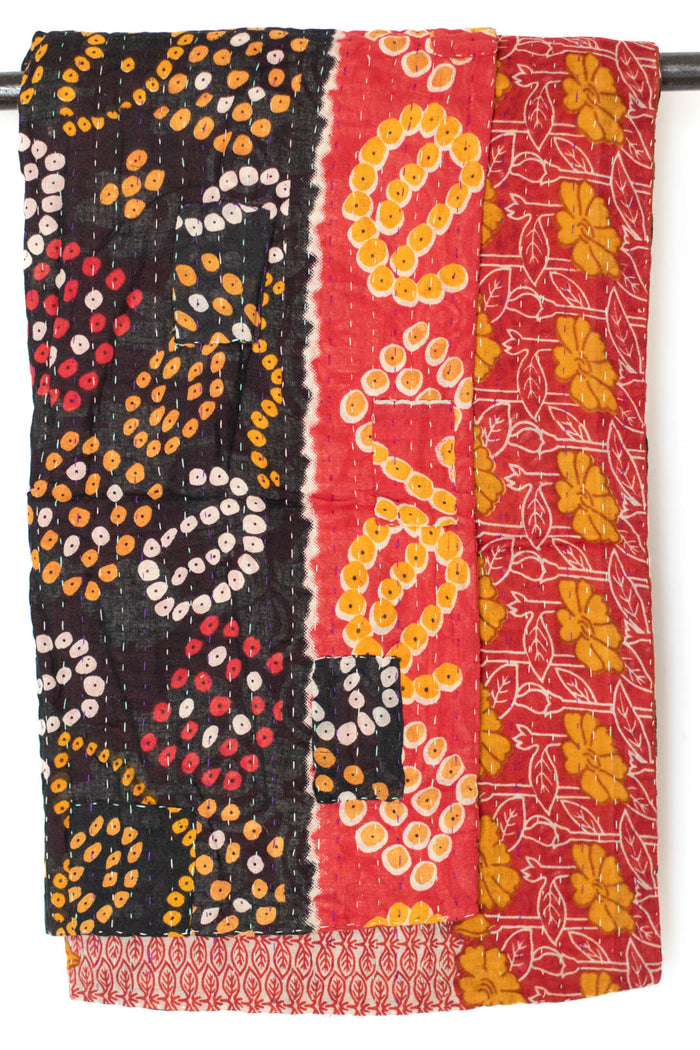 Kantha Throw Bed Quilt