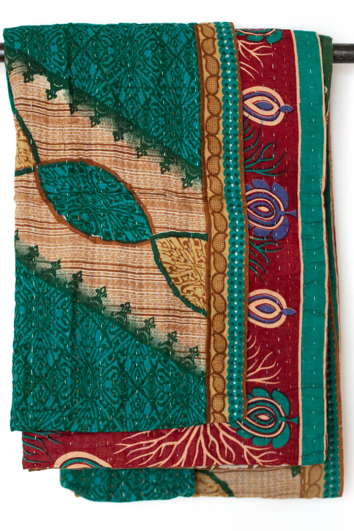 Kantha Throw Bed Quilt