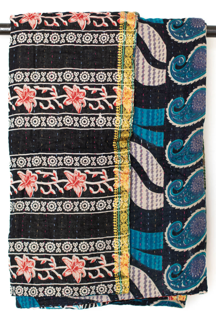 Kantha Throw Bed Quilt