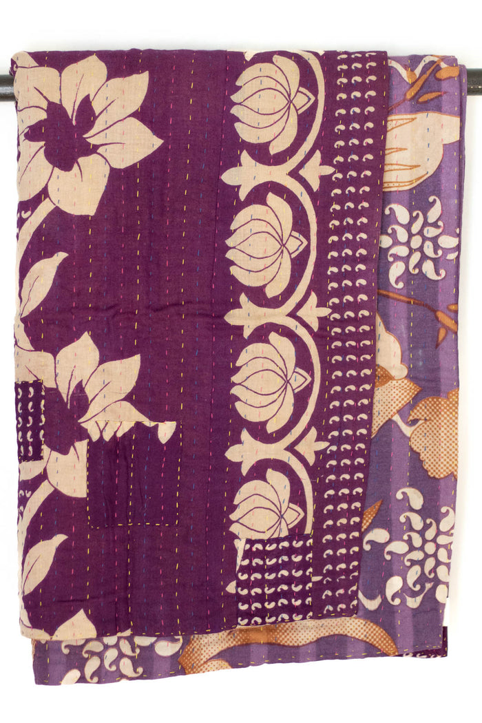 Kantha Throw Bed Quilt