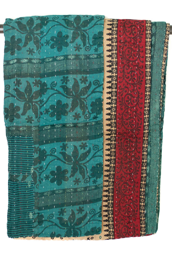 Kantha Throw Bed Quilt