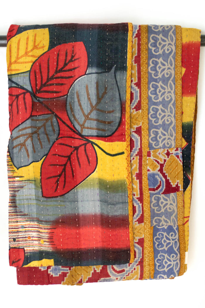 Kantha Throw Bed Quilt