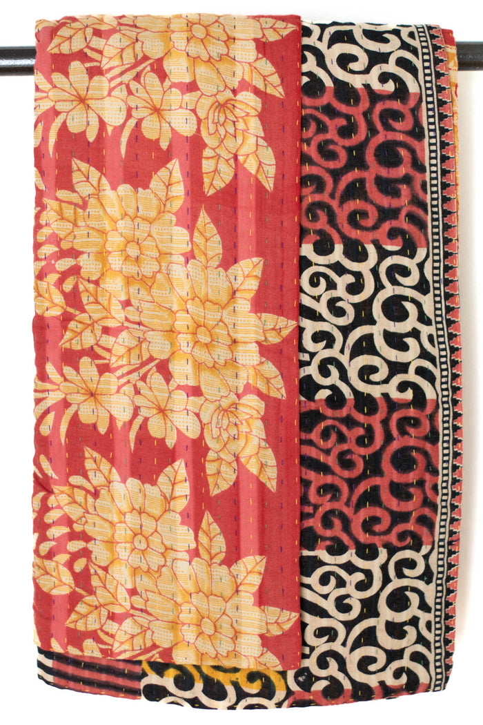 Kantha Throw Bed Quilt