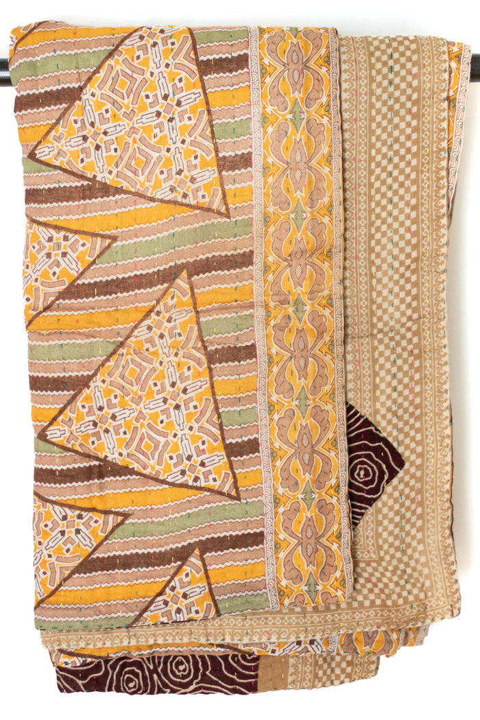 Kantha Throw Bed Quilt