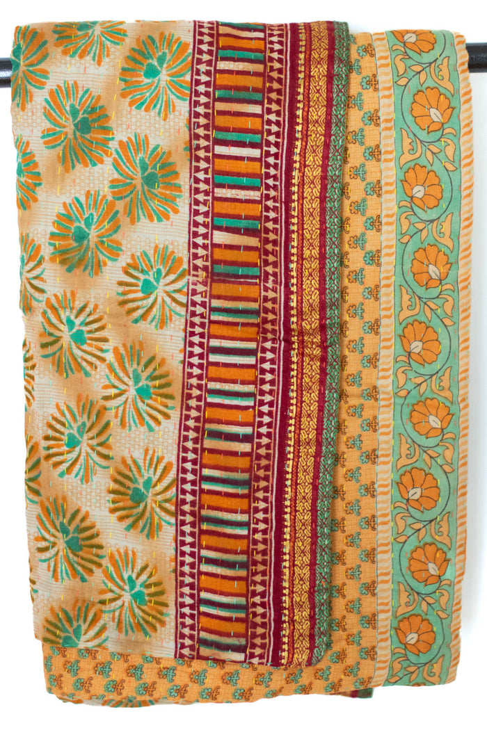 Kantha Throw Bed Quilt