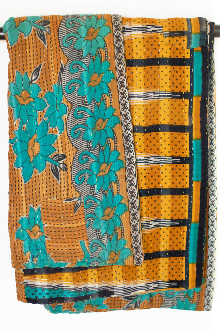 Kantha Throw Bed Quilt