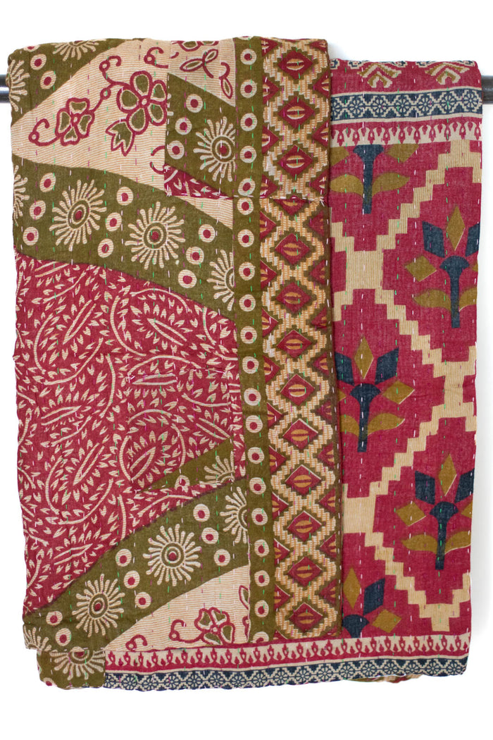 Kantha Throw Bed Quilt