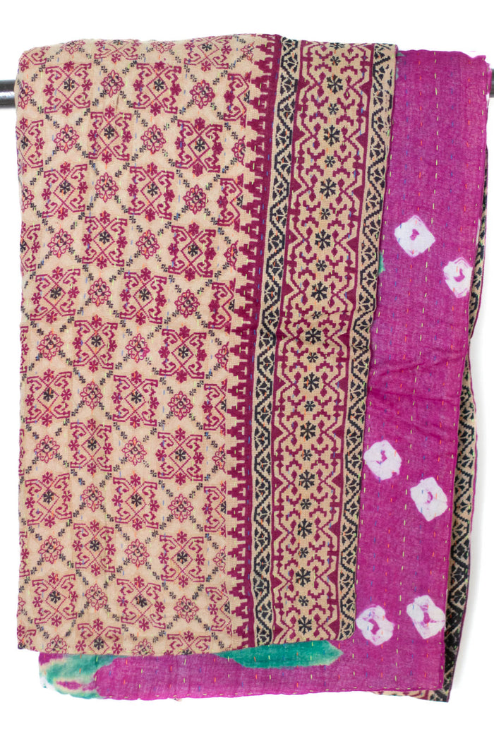 Kantha Throw Bed Quilt