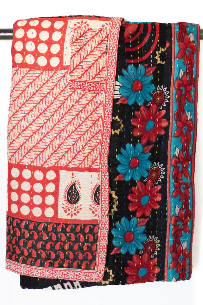 Kantha Throw Bed Quilt