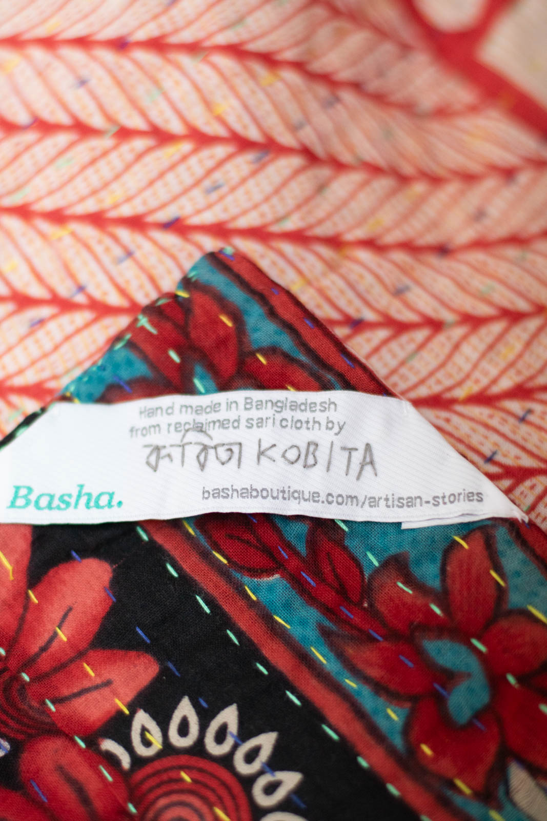 Luminous Kantha Throw