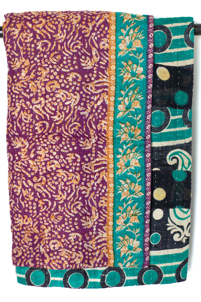 Kantha Throw Bed Quilt