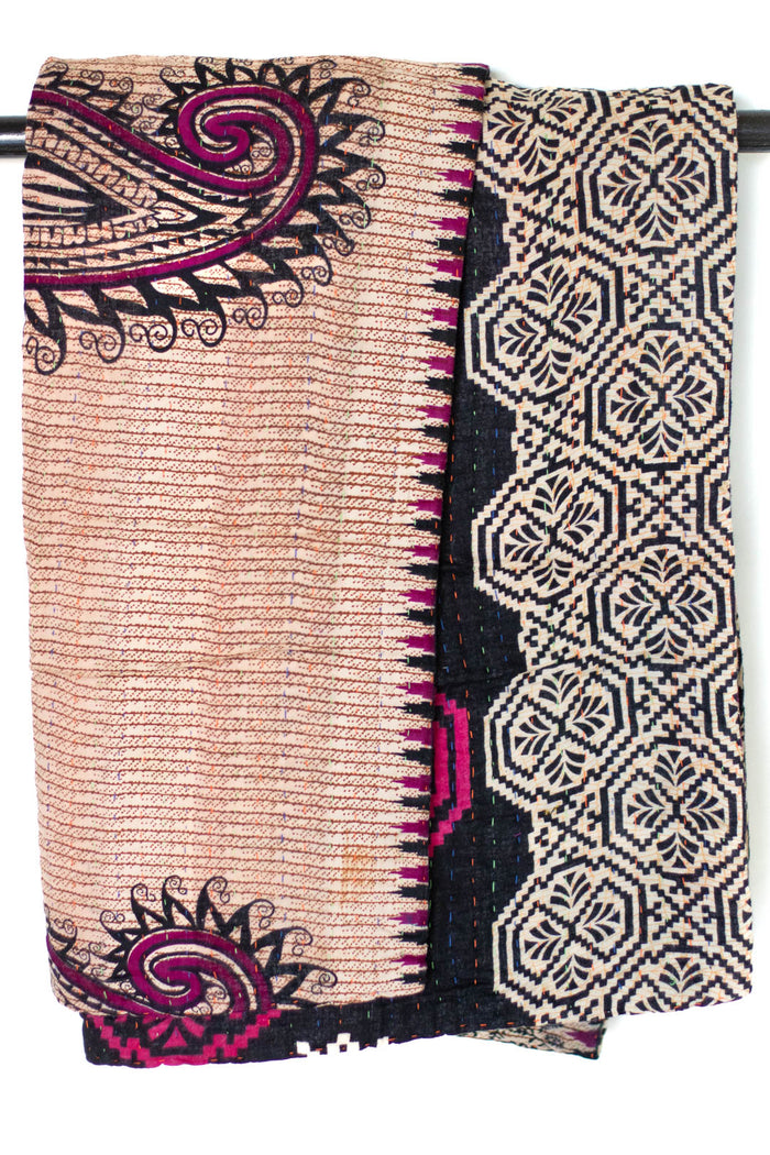 Kantha Throw Bed Quilt