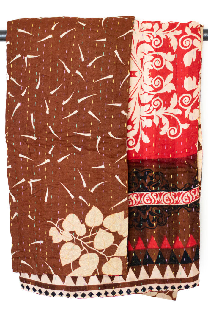 Kantha Throw Bed Quilt