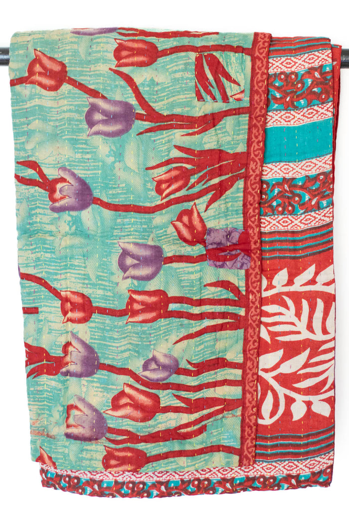 Kantha Throw Bed Quilt