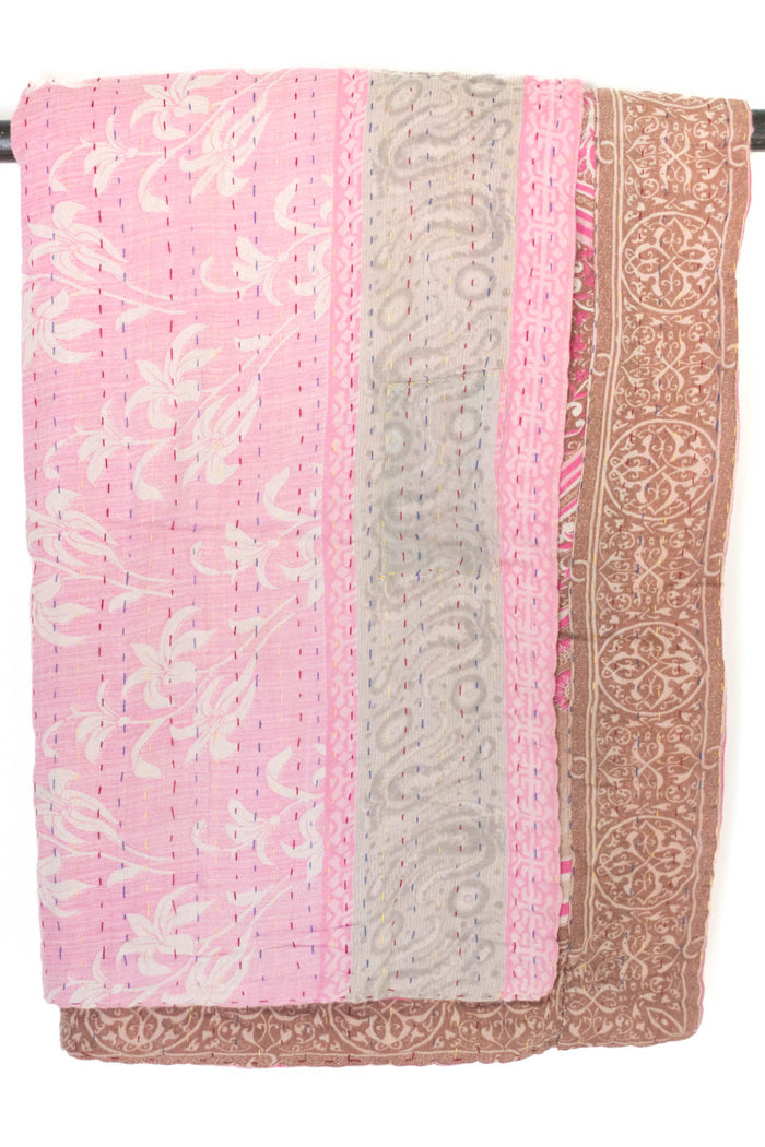 Kantha Throw Bed Quilt