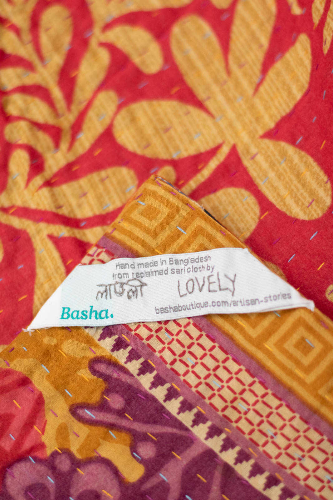 Rainbow Kantha Throw