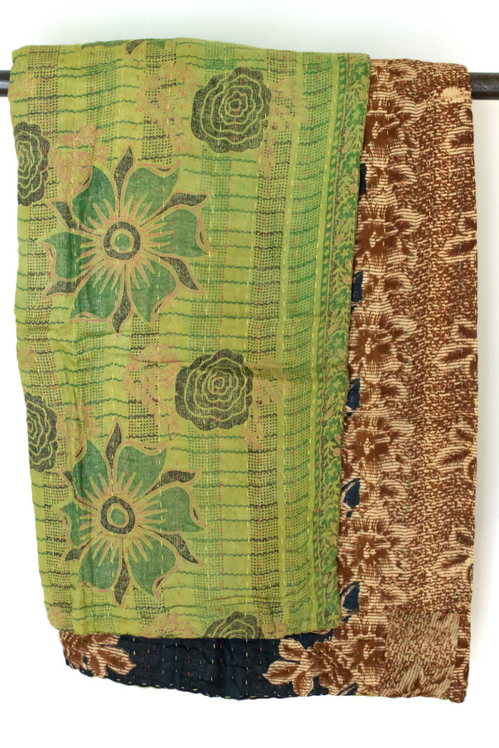 Kantha Throw Bed Quilt