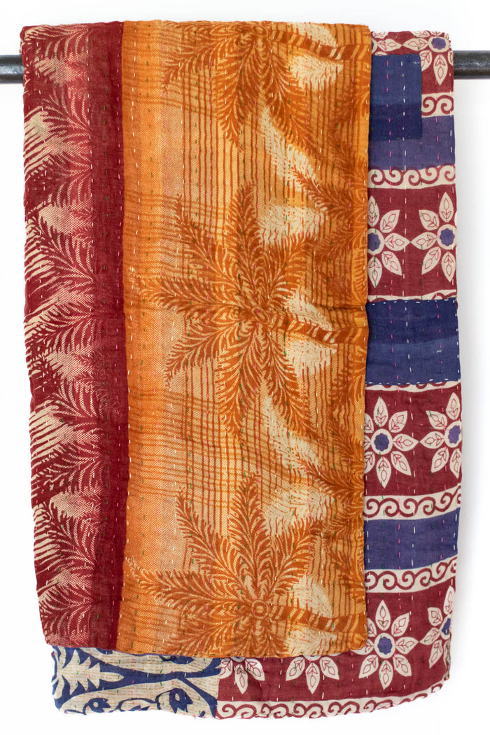 Kantha Throw Bed Quilt