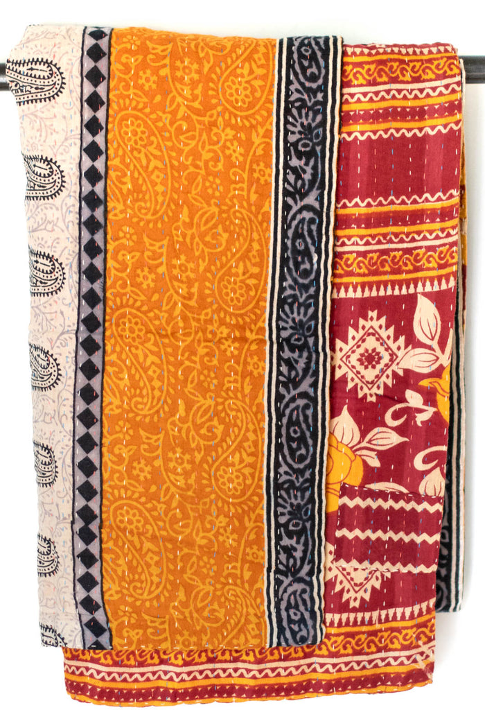 Kantha Throw Bed Quilt