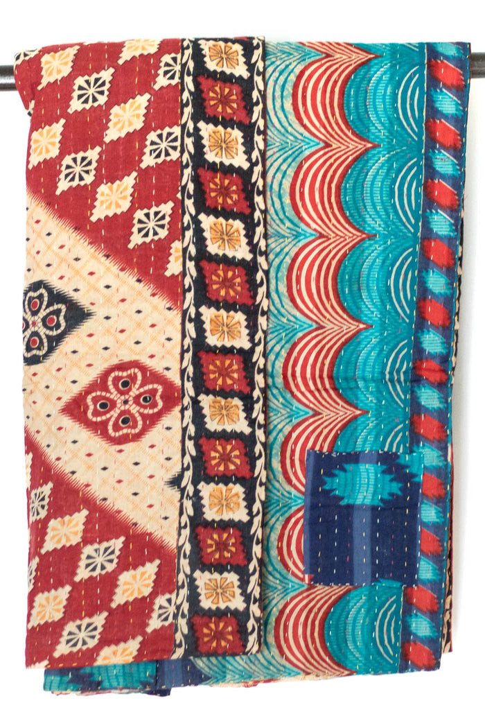 Kantha Throw Bed Quilt