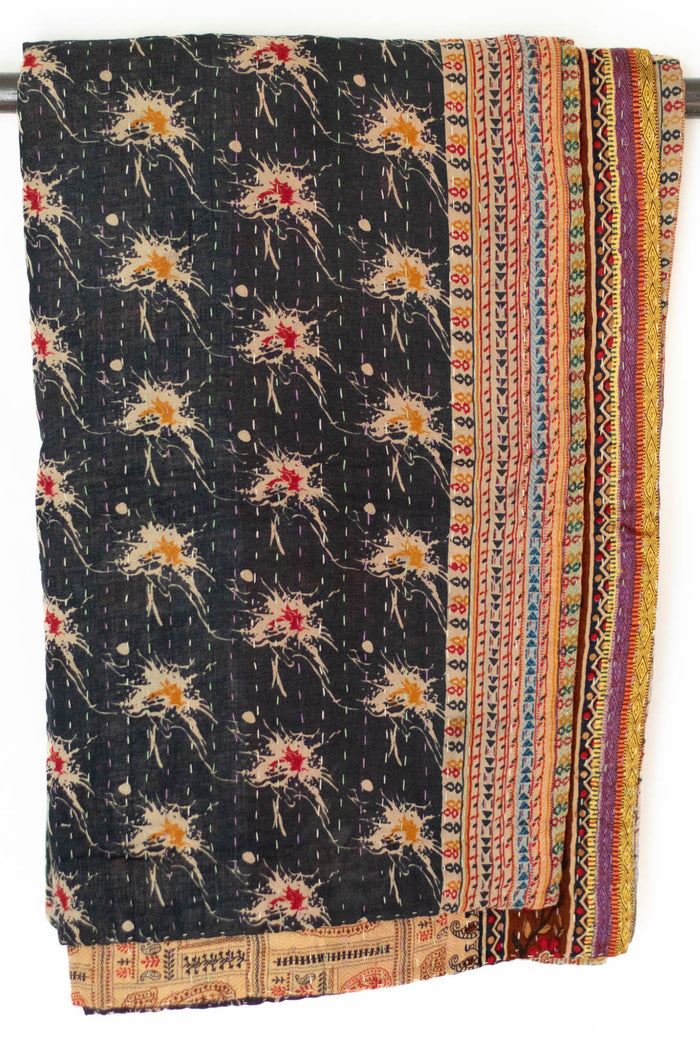 Kantha Throw Bed Quilt