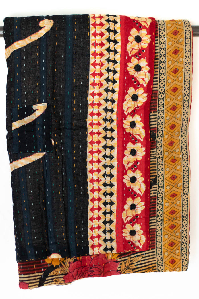 Kantha Throw Bed Quilt