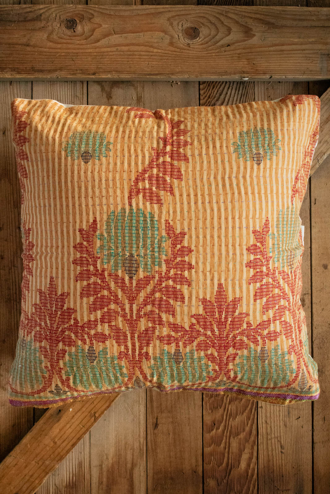 Kantha Christmas Pillow Cover No. 12