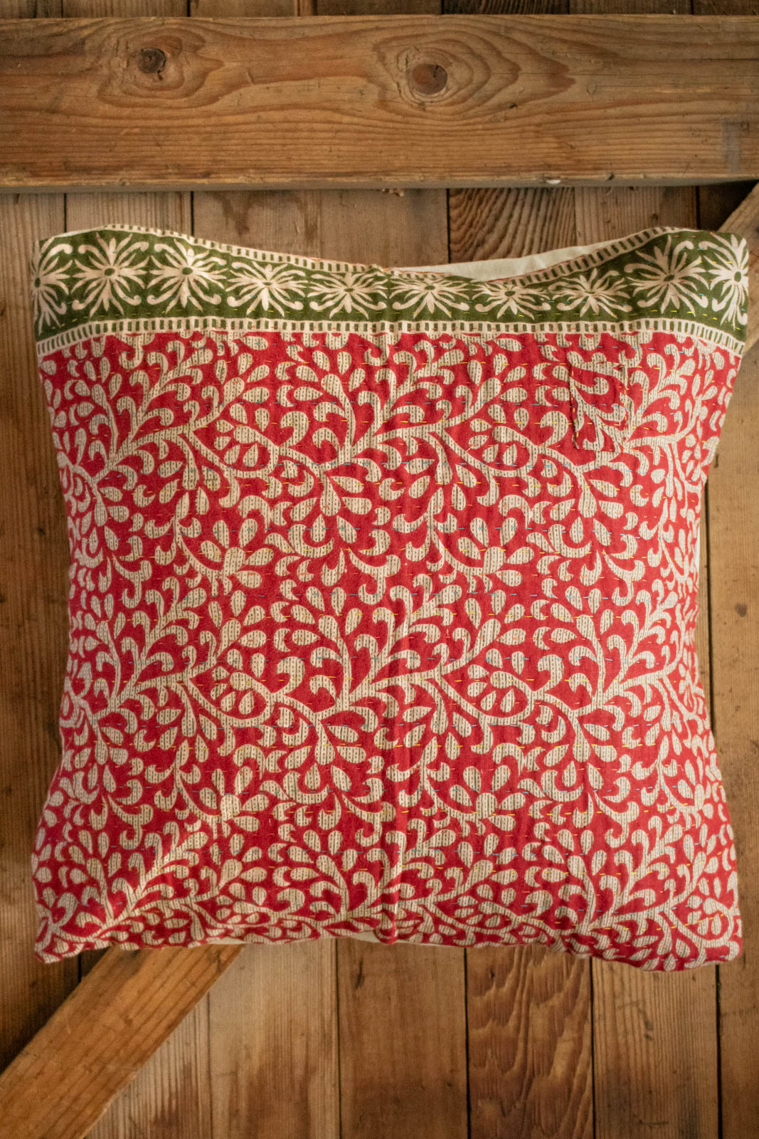 Kantha Christmas Pillow Cover No. 10