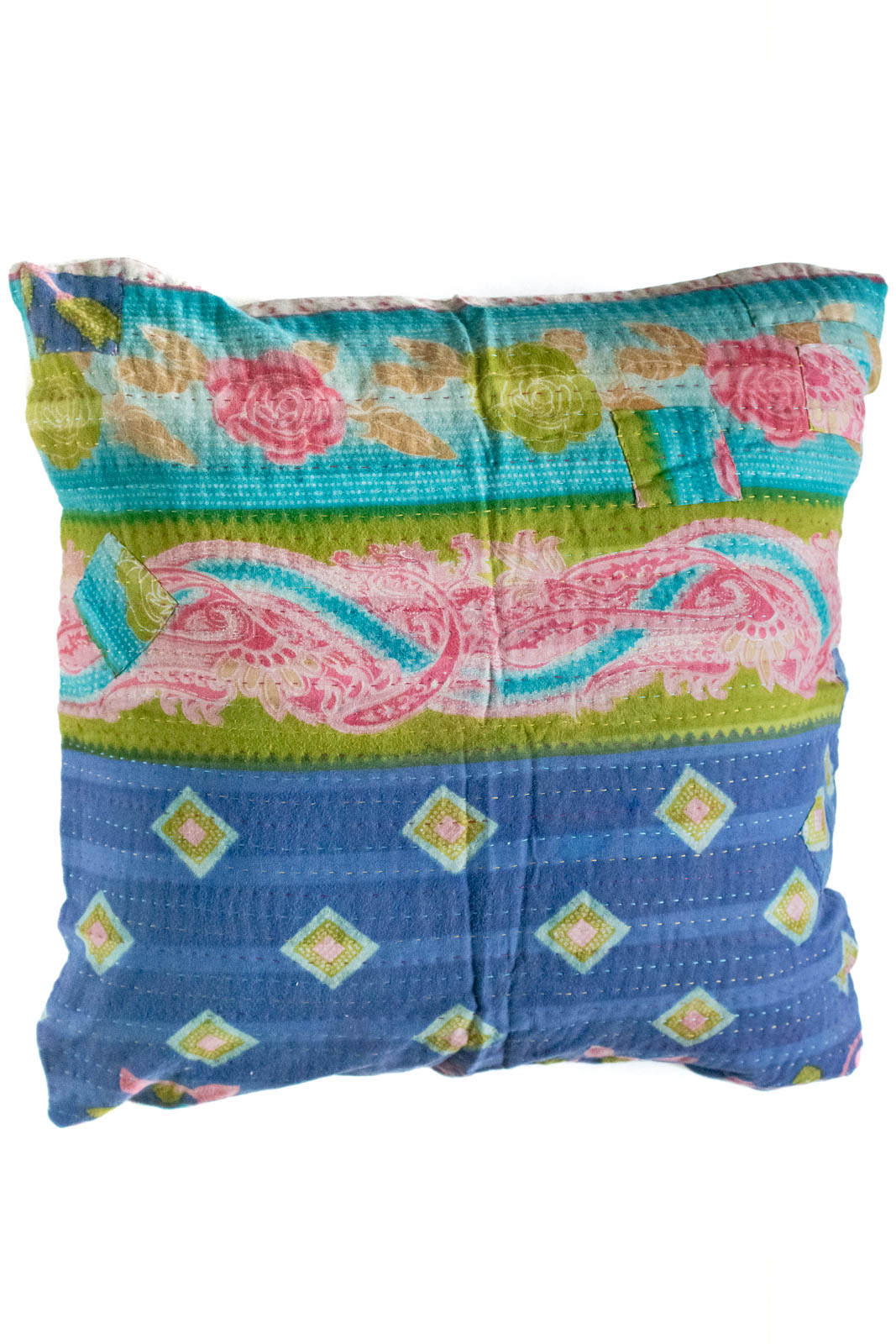 Colorful no. 9 Kantha Pillow Cover