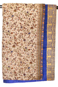 Kantha Silk Throw Blanket