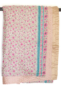 Kantha Silk Throw Blanket