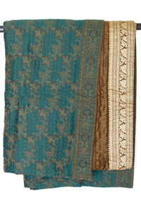 Kantha Silk Throw Blanket