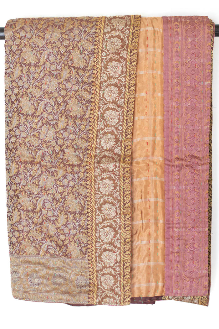 Kantha Silk Throw Blanket