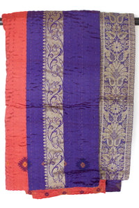 Kantha Silk Throw Blanket